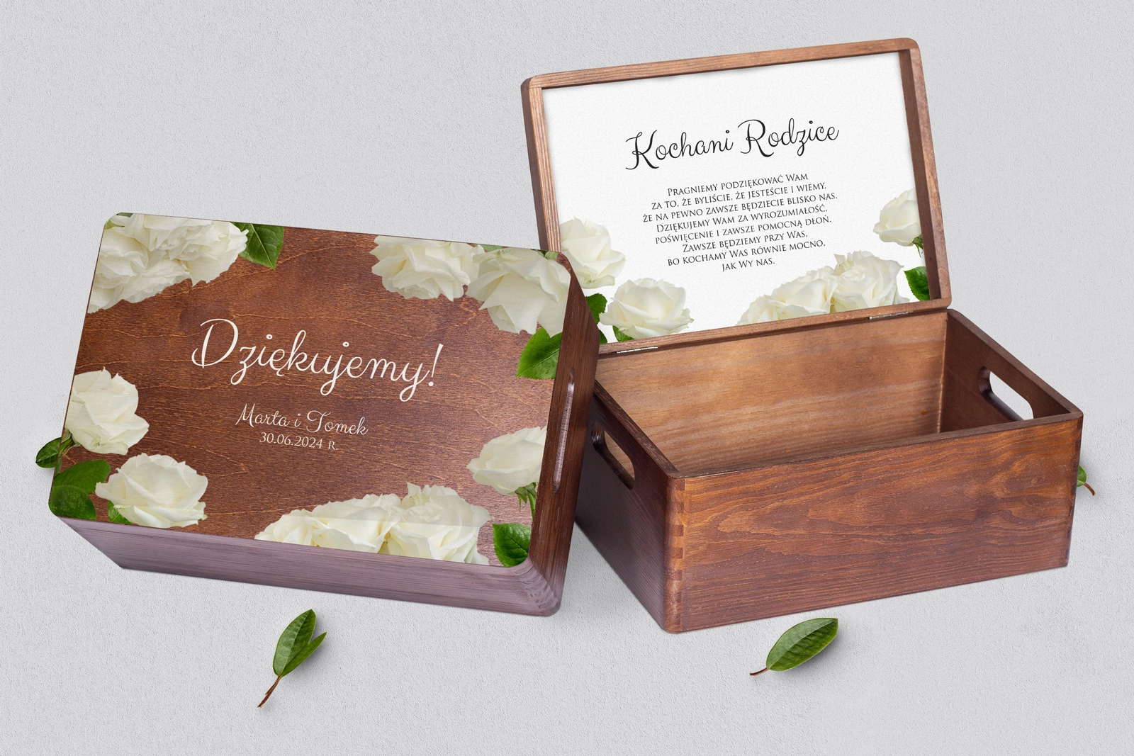 Skrzyneczka dla Rodziców - brązowa Soft Motyw 4