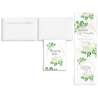 Zaproszenia ślubne Harmonijka - Flowers & Frame Motyw 3