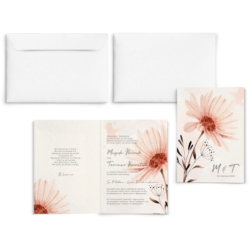 Zaproszenia ślubne Natalie - Składane Motyw 1