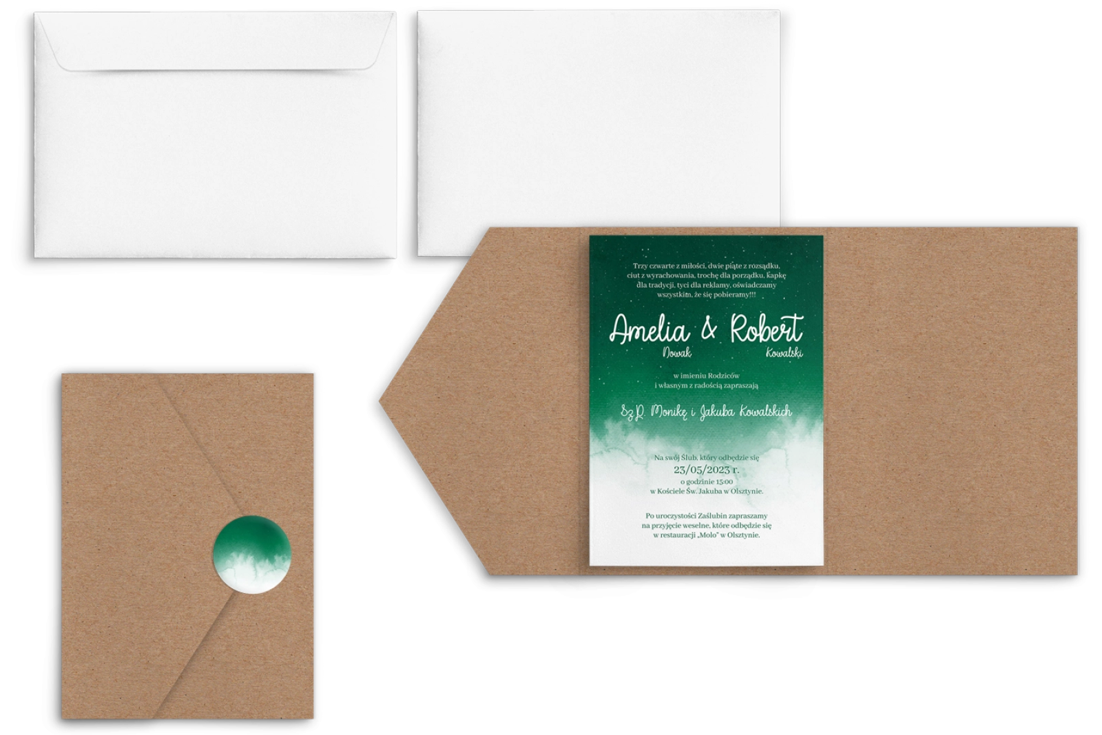 Zaproszenia ślubne w etui Cloud- motyw 3