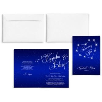 Zaproszenia ślubne Gwiaździsta Noc - Składane Motyw 1