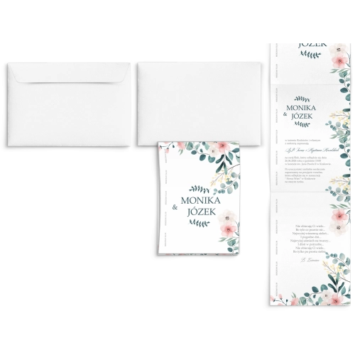 Zaproszenia ślubne Harmonijka - Name Motyw 2