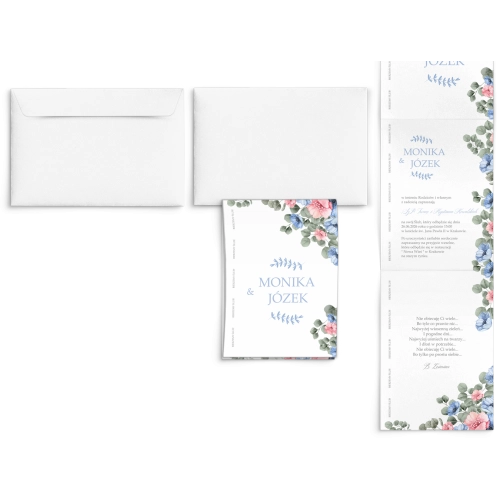 Zaproszenia ślubne Harmonijka - Name Motyw 1