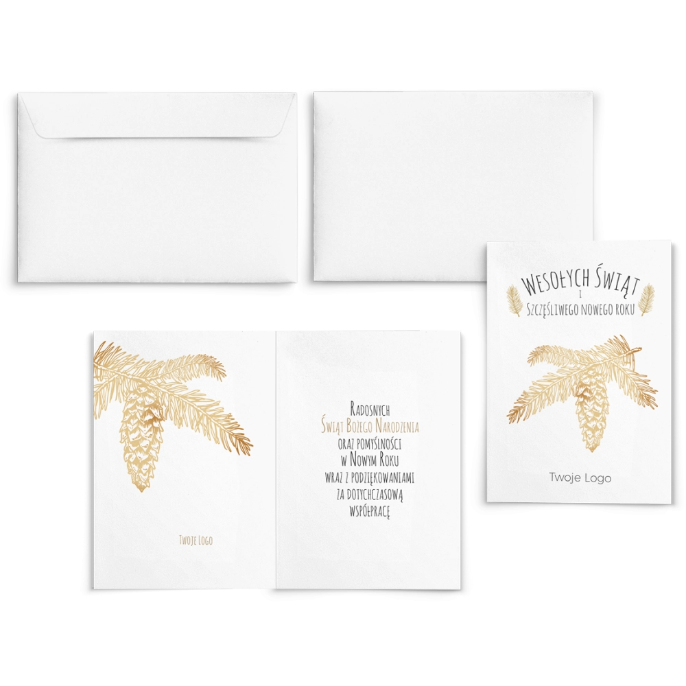 Kartki Świąteczne Złote - Motyw 4