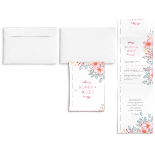 Zaproszenia ślubne Harmonijka - Name Motyw 3
