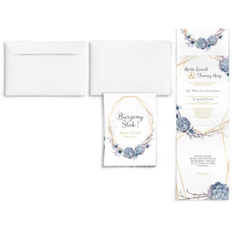 Zaproszenia ślubne Harmonijka - Flowers & Frame Motyw 6
