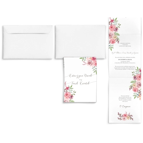 Zaproszenia ślubne Harmonijka - PasteLove Motyw 2