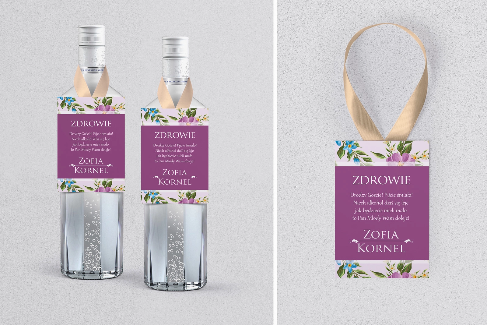 Zawieszka na alkohol Kwiatowe Pole Motyw 2