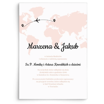 Zaproszenia ślubne Travels -  motyw 1