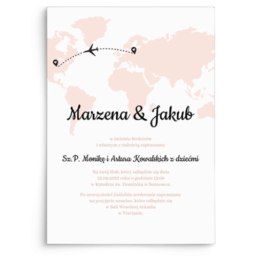Zaproszenia ślubne Travels -  motyw 1