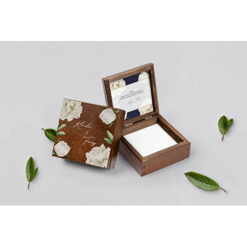 Pudełko na obrączki brązowe - Loveletter Motyw 1