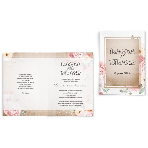 Zaproszenia ślubne Mgiełka - Składane Motyw 2