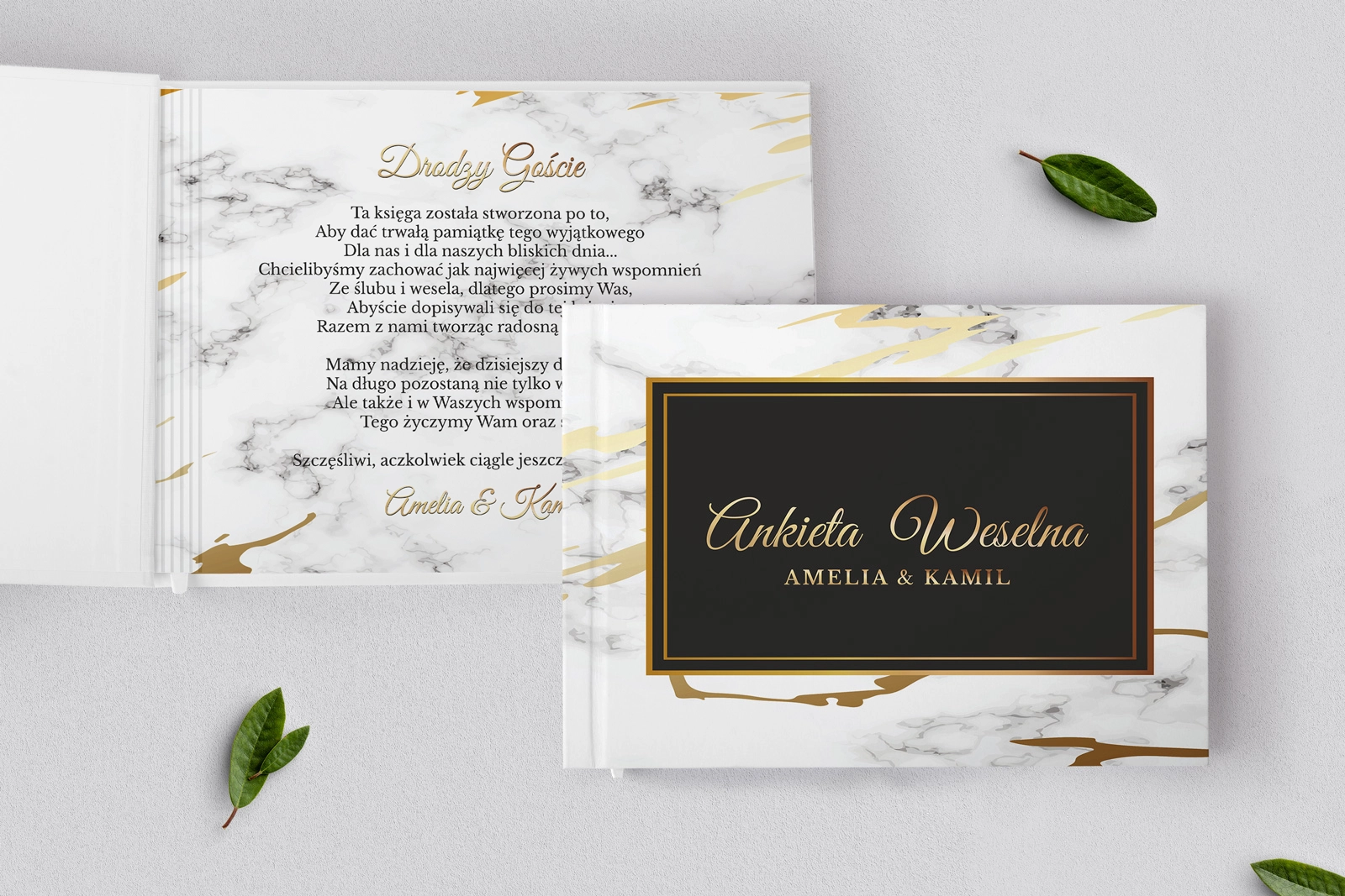 Ankieta Weselna - Marmur & Złoto - Motyw 3