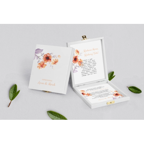 Zaproszenie dla Rodziców - białe Sweet Love Motyw 6