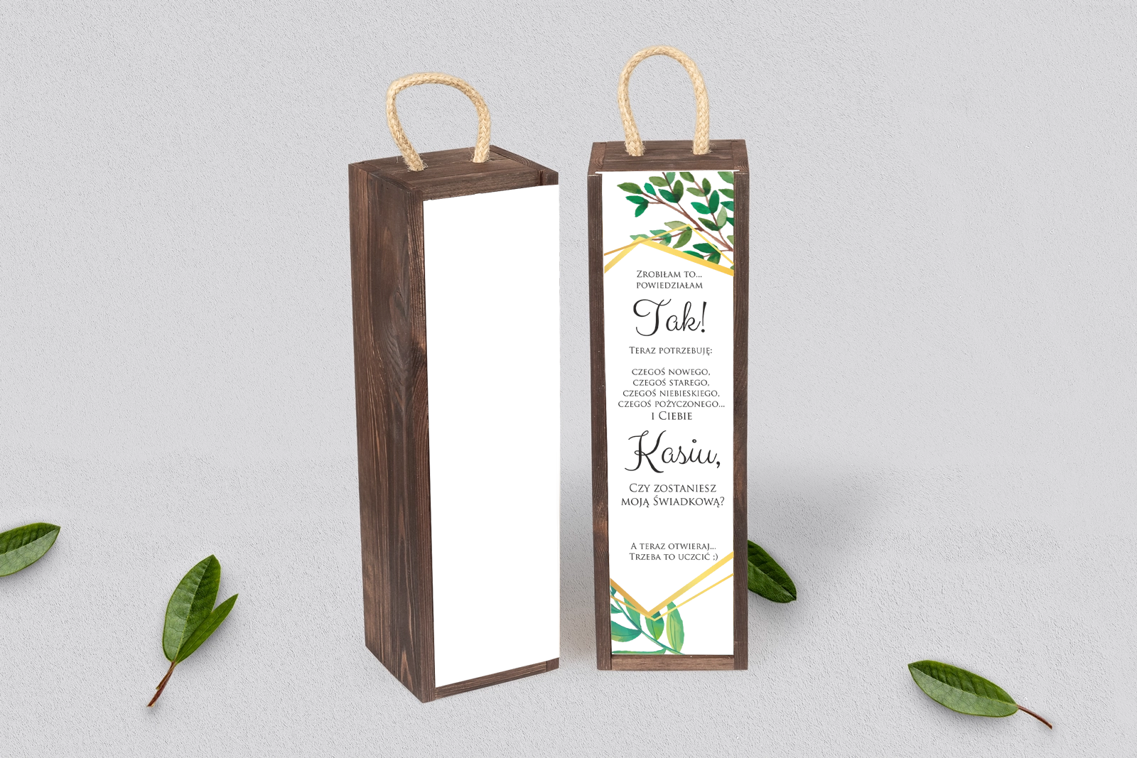 Prośba o Świadkowanie - SNW Akryl brązowa Flowers & Frame Motyw 2