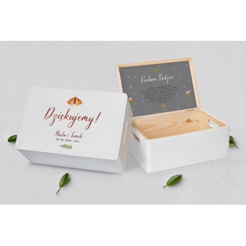 Skrzyneczka dla Rodziców - biała Butterflies - Motyw 3