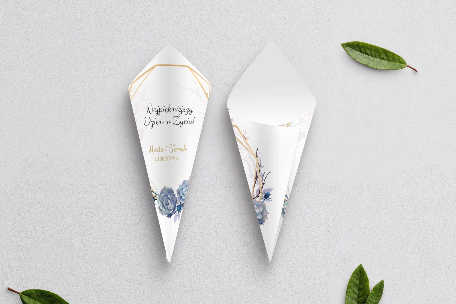 Rożek Weselny - Flowers & Frame Motyw 6