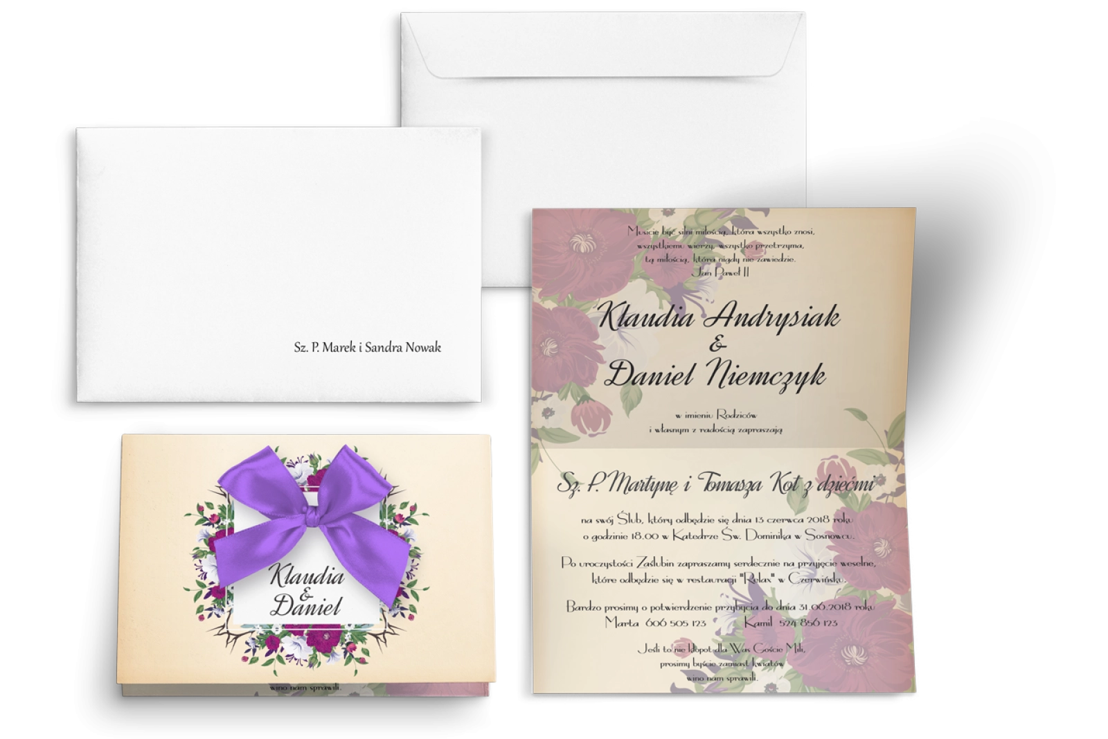 Zaproszenia ślubne Love - motyw 10