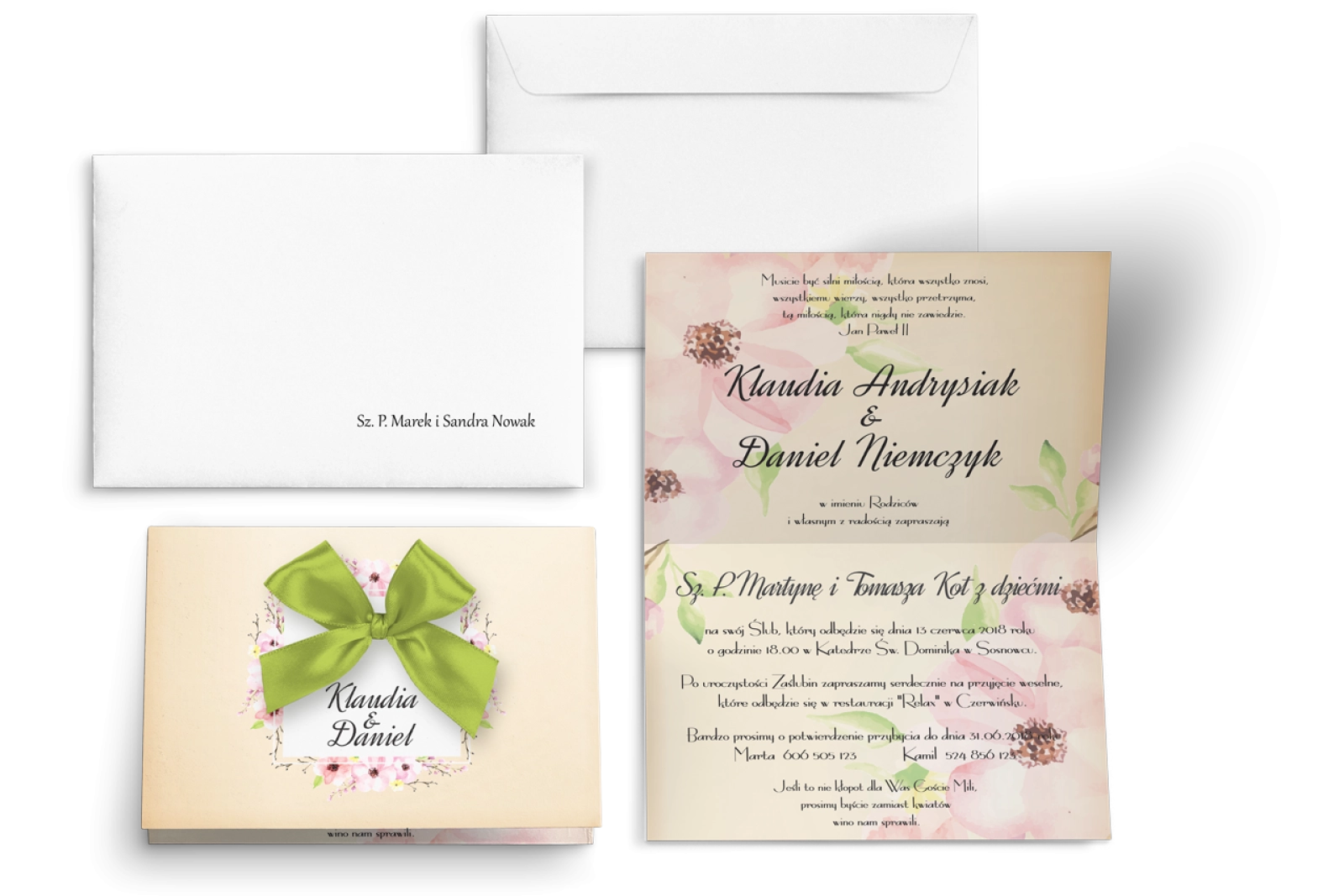 Zaproszenia ślubne Love - motyw 11