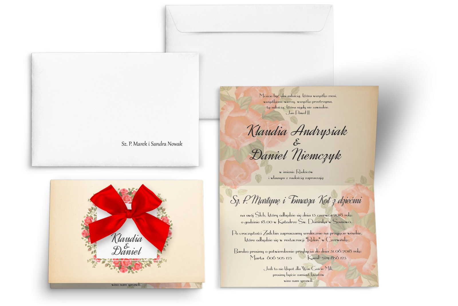 Zaproszenia ślubne Love - motyw 6