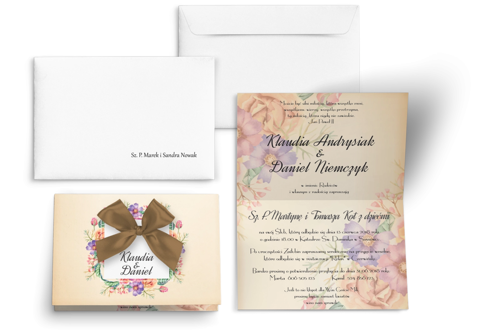 Zaproszenia ślubne Love - motyw 7