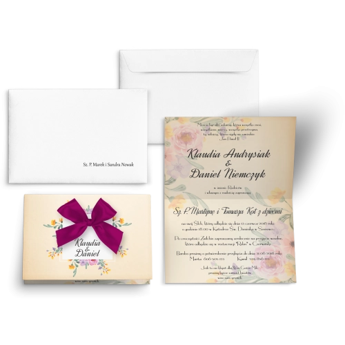 Zaproszenia ślubne Love - motyw 1