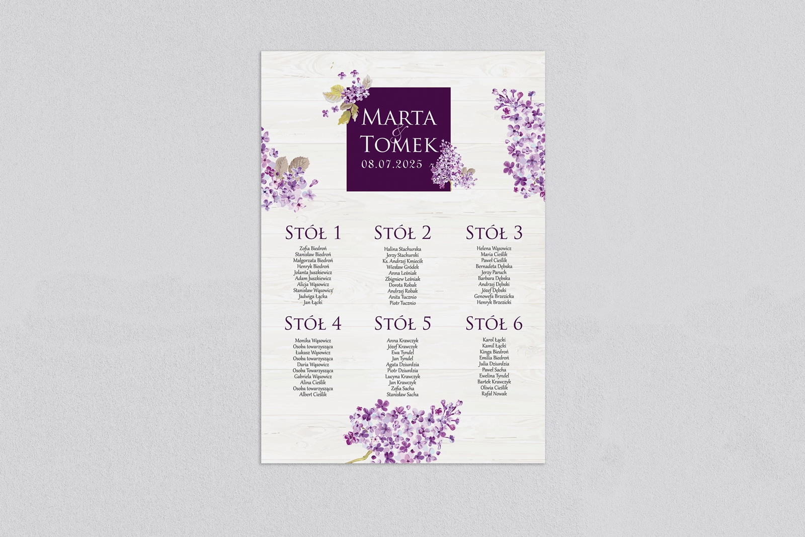 Plan stołów weselnych Biała Stodoła - Motyw 1