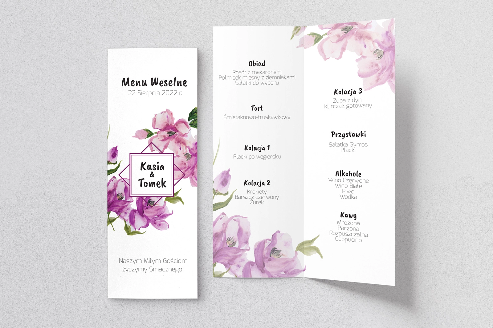 Menu Weselne Bukiety Motyw 13