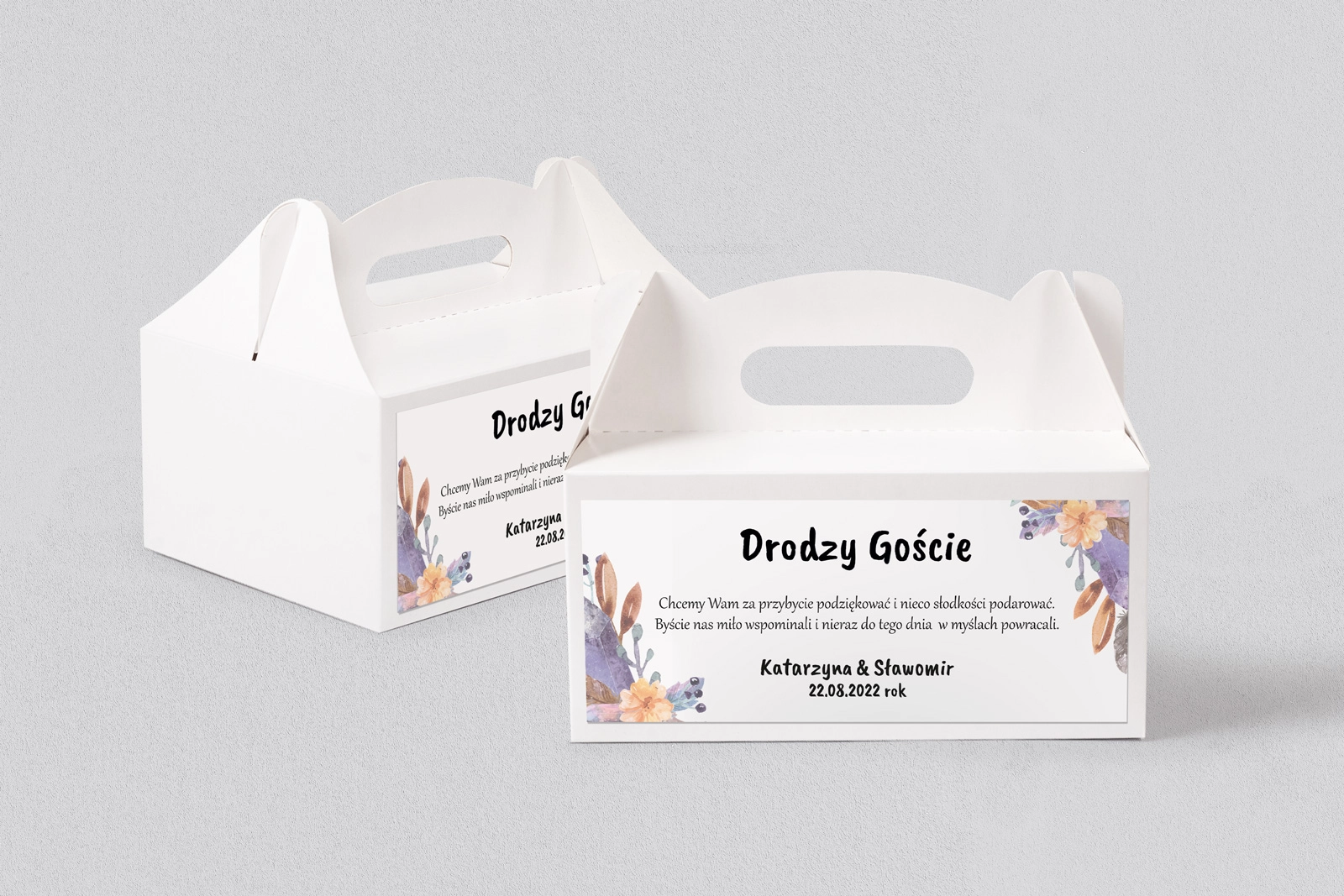 Pudełko na ciasto weselne Bukiety Motyw 18