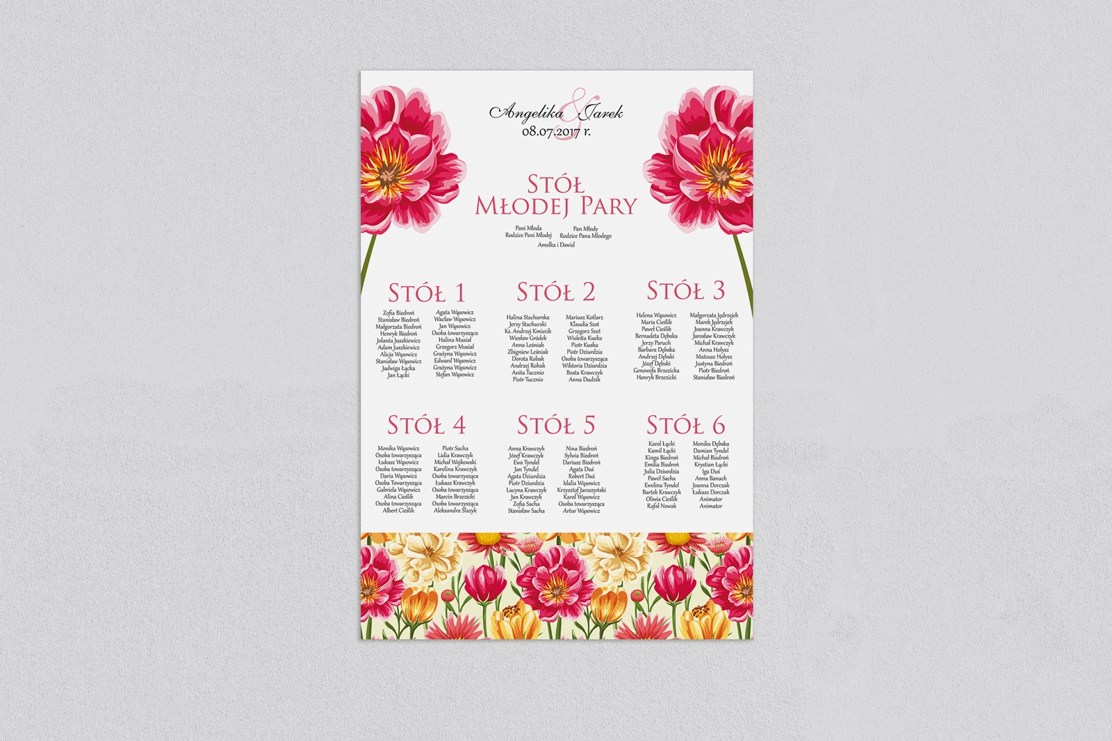 Plan stołów weselnych Laura Motyw 1