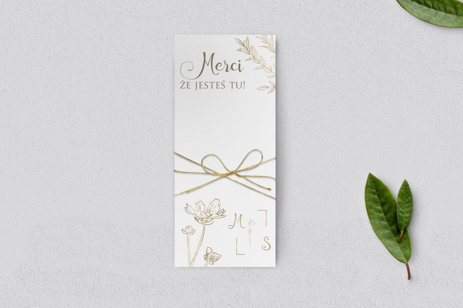 Podziękowanie Merci - Karteczka Fiori - Motyw 4
