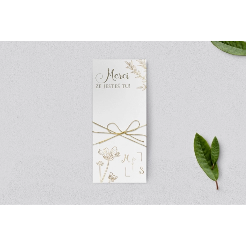 Podziękowanie Merci - Karteczka Fiori - Motyw 4