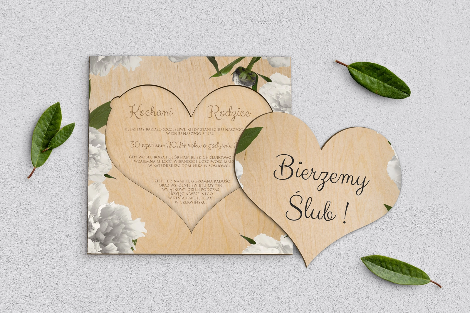 Drewniane Zaproszenie dla Rodziców - Soft Motyw 3