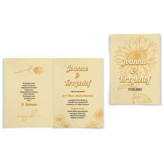 Zaproszenia ślubne Sunflowers - Składane motyw 1