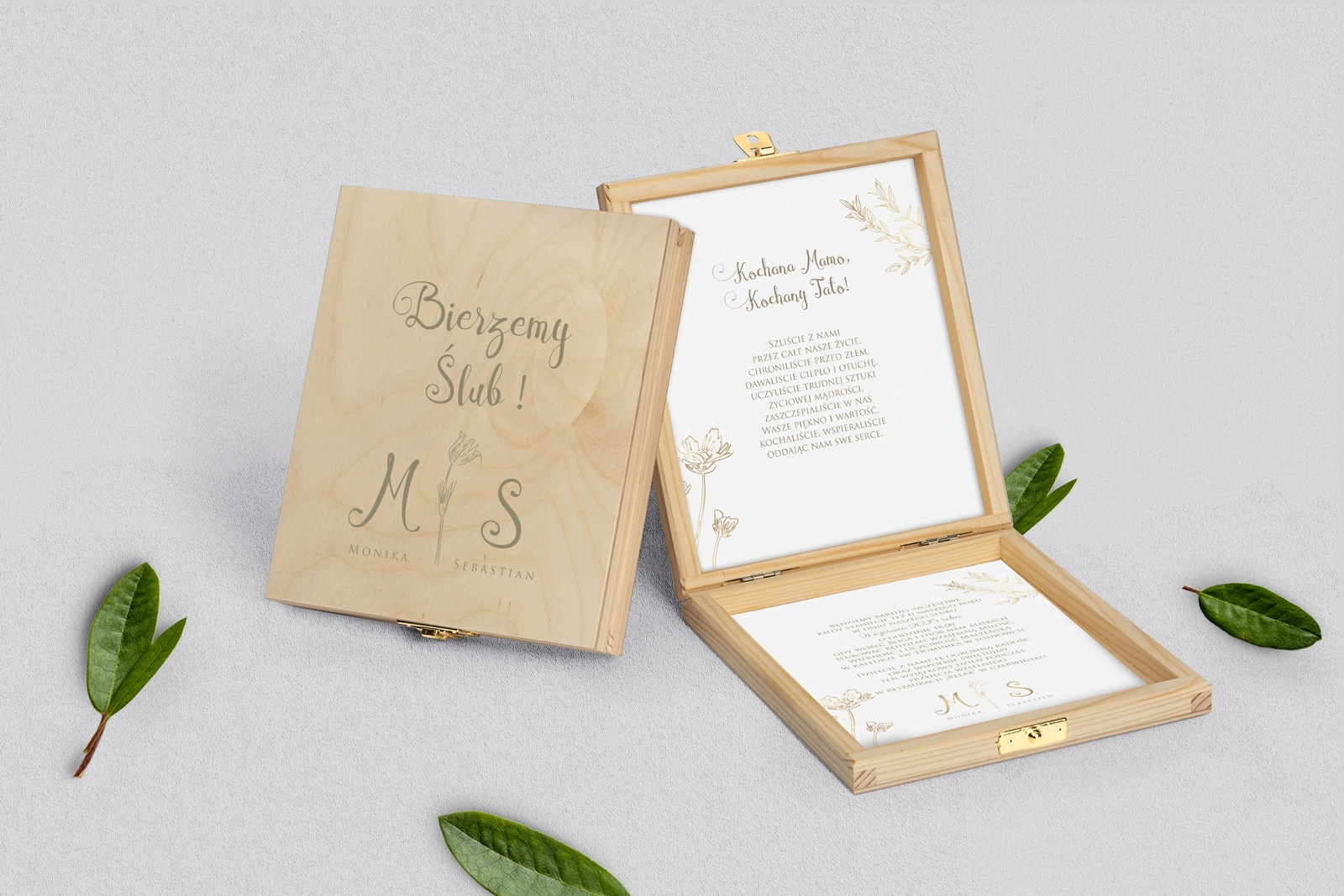 Zaproszenie dla Rodziców - naturalne Fiori Motyw 4