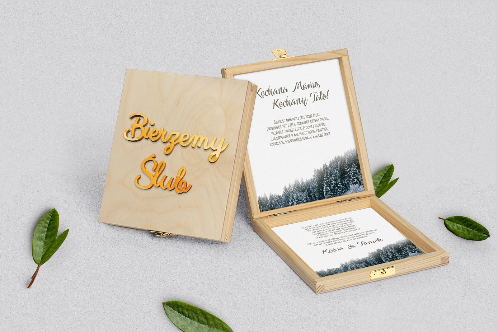 Zaproszenie dla Rodziców - naturalne Forest - Motyw 4