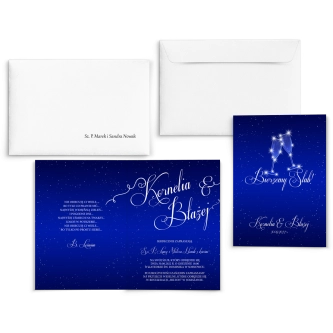 Zaproszenia ślubne Gwiaździsta Noc - Składane Motyw 4