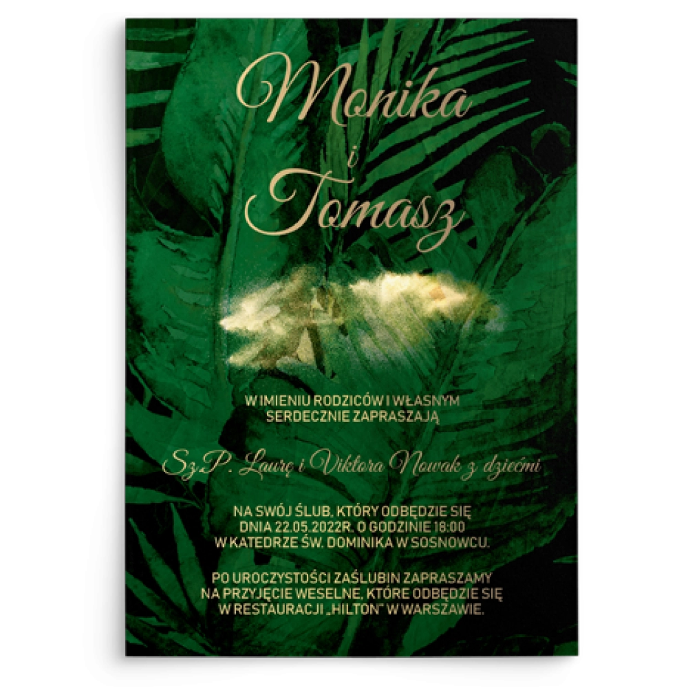 Zaproszenia ślubne Greenery- Motyw2