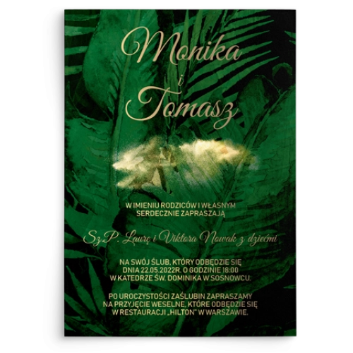 Zaproszenia ślubne Greenery- Motyw2