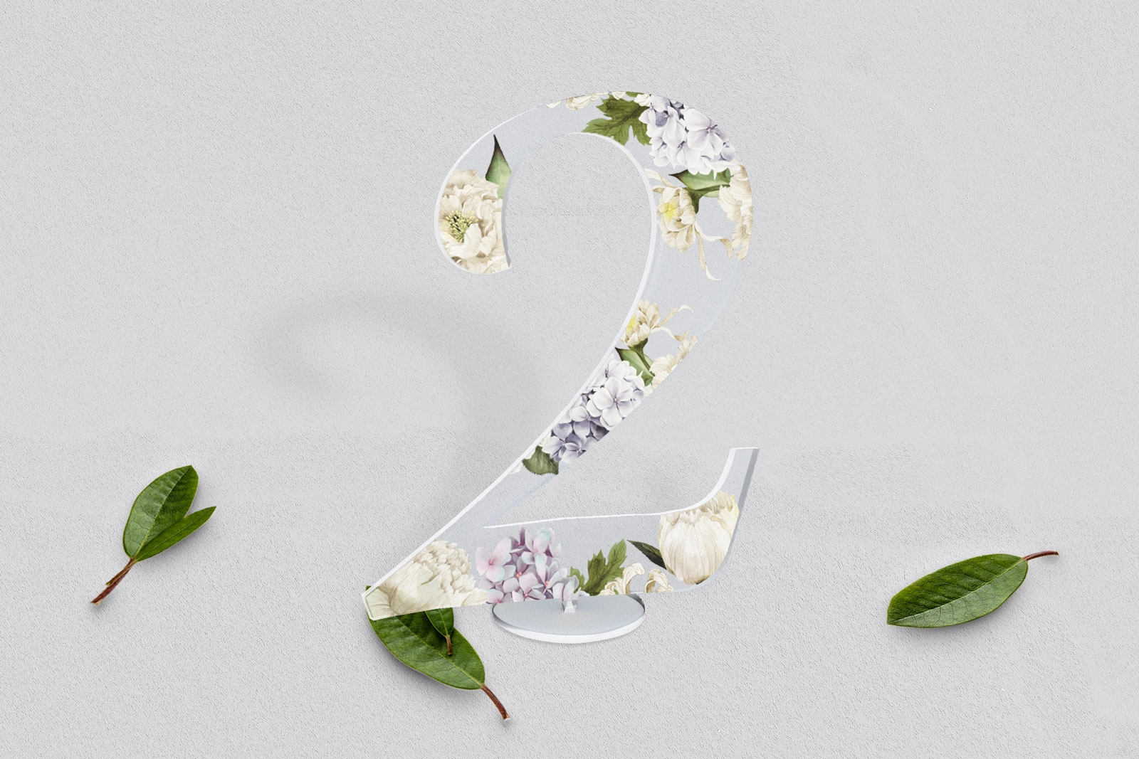 Akrylowe numery na stół weselny - Ofelia Motyw 2