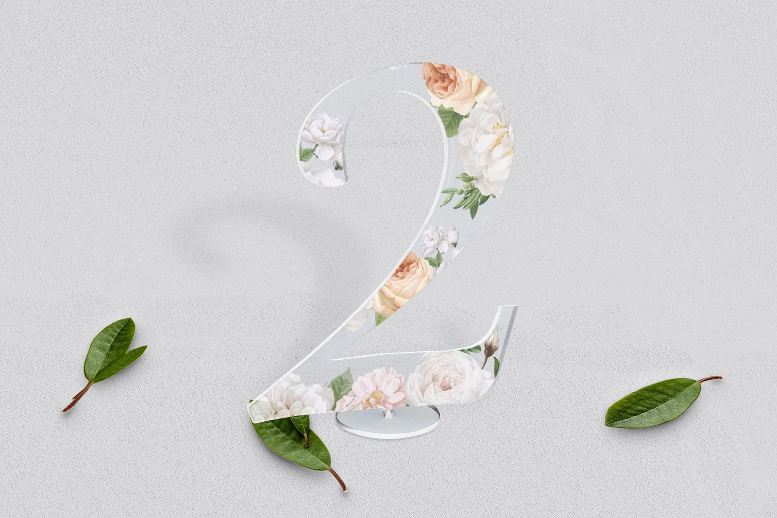 Akrylowe numery na stół weselny - Ofelia Motyw 3