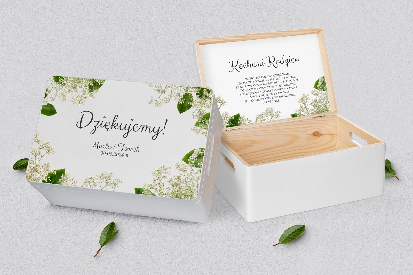 Skrzyneczka dla Rodziców - biała Soft Motyw 7