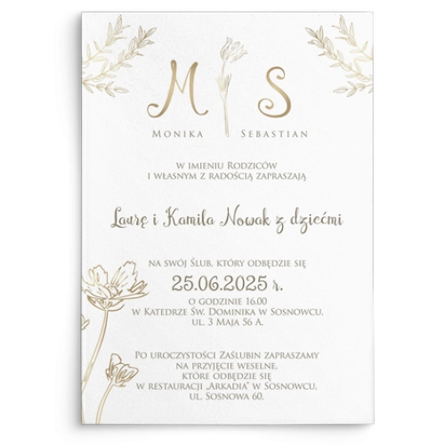 Zaproszenia ślubne Fiori - Motyw 4