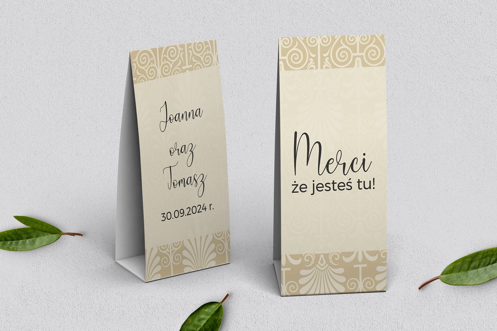 Podziękowanie Merci - Pudełeczko Vintage Motyw 1