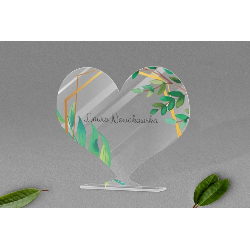 Winietki ślubne - Statuetka Serce Flowers & Frame Motyw 2