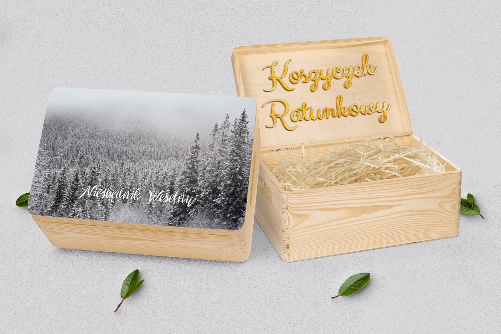 Koszyczek ratunkowy weselny naturalny - Forest - Motyw 4