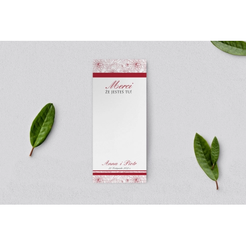 Podziękowanie Merci - Karteczka Ornaments - Motyw 2