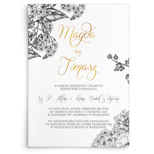Zaproszenia ślubne Adore - Motyw 3