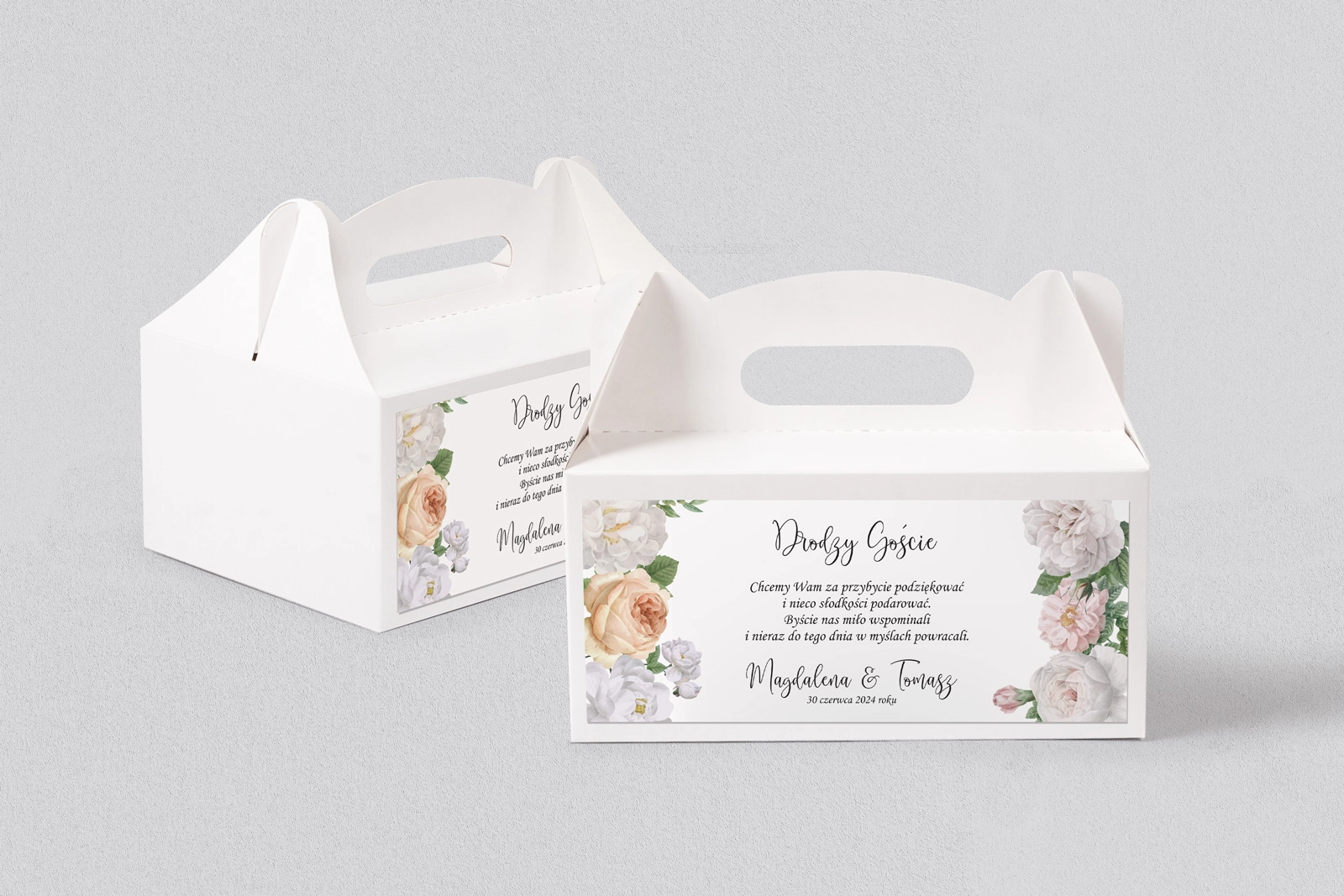 Pudełko na ciasto weselne Ofelia - Motyw 3