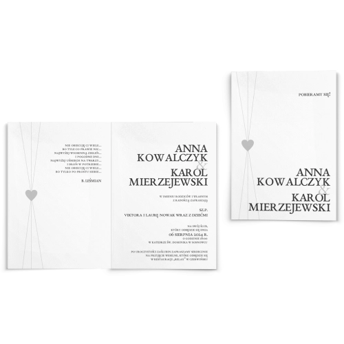 Zaproszenia ślubne Elegance - Składane Motyw 2